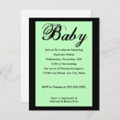 Bébé Script Baby shower Invitation Vert (Devant / Derrière)