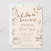 Bébé se prépare Invitation à la Baby Shower : Café (Devant)