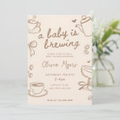 Bébé se prépare Invitation à la Baby Shower : Café (Debout devant)