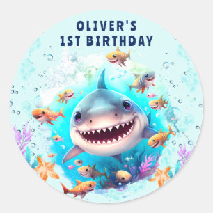 Bébé Shark Boy 1er Anniversaire Stickers