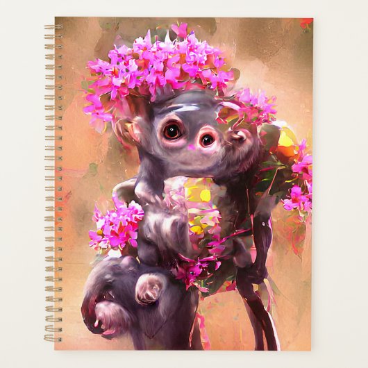 Bébé singe avec fleurs (Devant)
