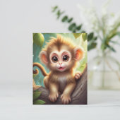 Bébé singe dans la jungle, Carte postale (Debout devant)