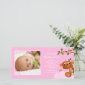 Bébé Singe PHOTO Filles Faire-part de naissance (Debout devant)