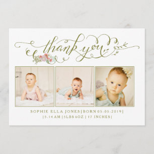 Bébé Sip & Voir Merci Faire-part de naissance
