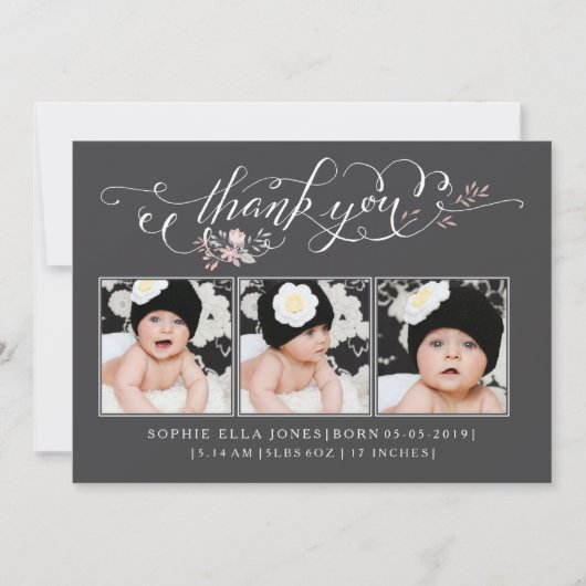 Bébé Sip & Voir Merci Faire-part de naissance (Devant)