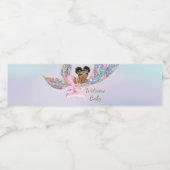 Bébé Sirène douche Étiquette d'eau, afro-américain (Étiquettes simples)