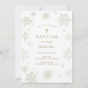 Bébé Snowflake Baptême Invitation