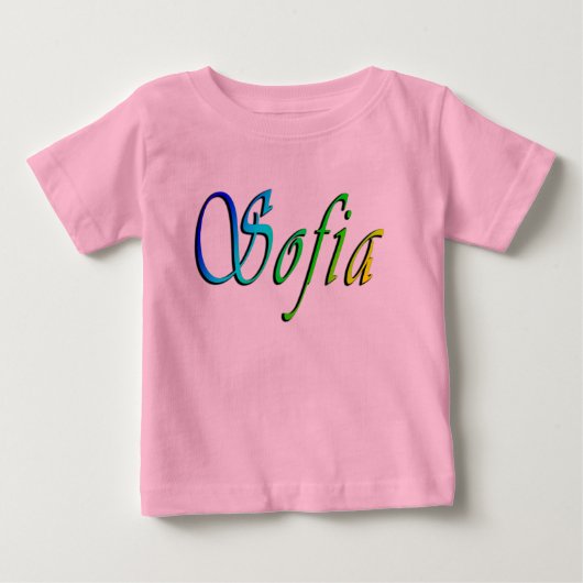 Bébé Sofia, Nom, Logo, T-shirt rose pour filles (Devant)