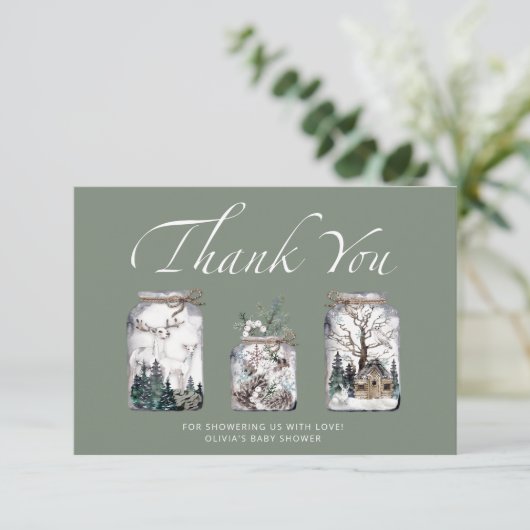 Bébé son froid à l'extérieur du baby shower carte (Debout devant)