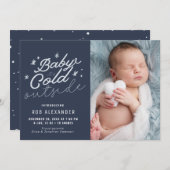 BÉBÉ SON FROID À L'EXTÉRIEUR | faire-part de naiss (Devant / Derrière)