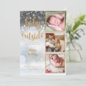 Bébé son froid dehors 3 Faire-part de naissance ph (Debout devant)