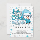 bébé son froid dehors cartes de remerciements (Devant)