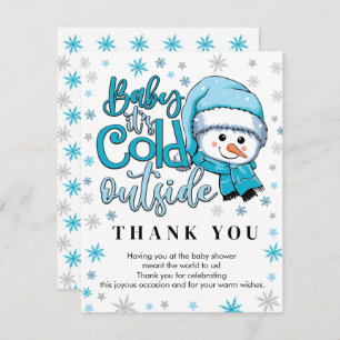 bébé son froid dehors cartes de remerciements