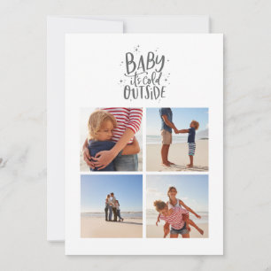 Bébé son froid extérieur photo carte de vacances d