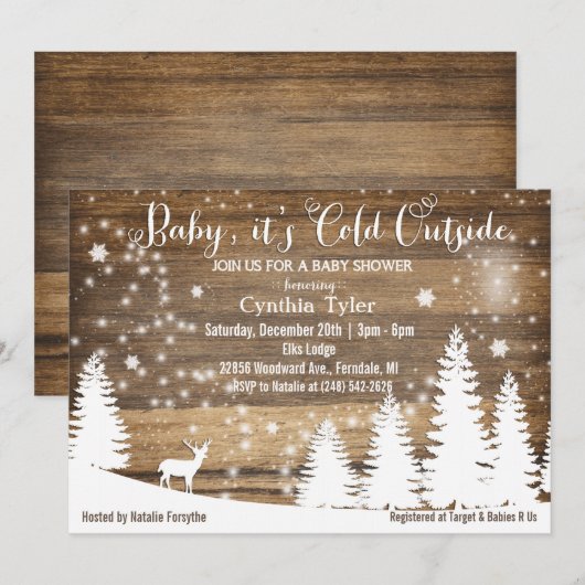 Bébé son invitation extérieure froide de baby (Devant / Derrière)