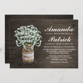 Bébé souffle Burlap Mason Jar Mariage Invitations (Devant / Derrière)
