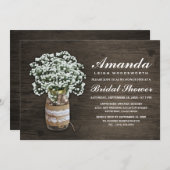 Bébé souffle Burlap nuptiale douche Invitations (Devant / Derrière)