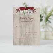 Bébé souffle et fleurs bordeaux RSVP rustique (Debout devant)