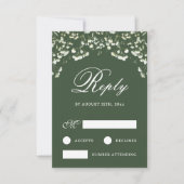 Bébé souffle sur sage Carte RSVP de mariage vert (Devant)