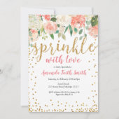 Bébé Sprinkle Invitation Card Floral (Devant)