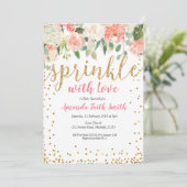 Bébé Sprinkle Invitation Card Floral (Debout devant)