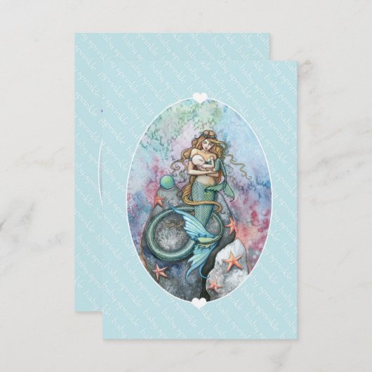 Bébé Sprinkle Invitation Insertion Sirène et bébé (Devant / Derrière)