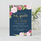 Bébé Sprinkle Invitation Marine et Gold (Debout devant)