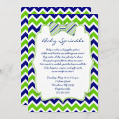 Bébé Sprinkle Marine Green Bow cravate invitation (Devant / Derrière)