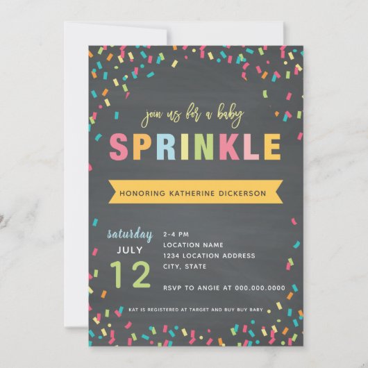 Bébé Sprinkle Shower Invitation Couleur multiple (Devant)