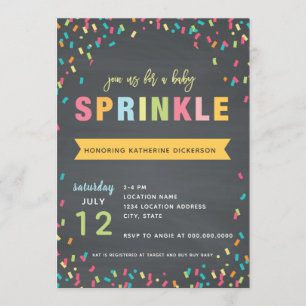 Bébé Sprinkle Shower Invitation Couleur multiple