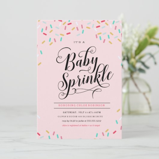 BÉBÉ SPRINKLES CONFETTI INVITATION (Debout devant)