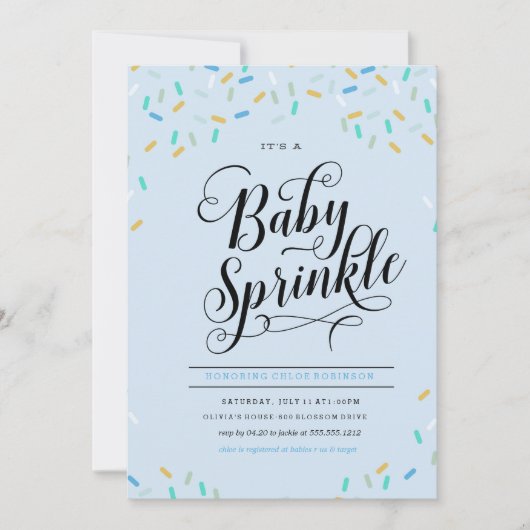 BÉBÉ SPRINKLES CONFETTI INVITATION (Devant)