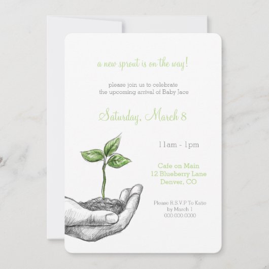 Bébé Sprout Shower Invitation (Devant)