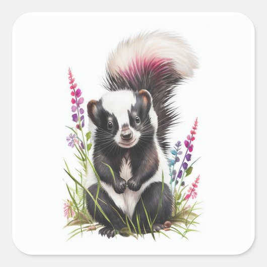 Bébé Sticker Carré Skunk (Devant)