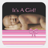 Bébé Stickers Fille avec votre photo bébé (Devant)