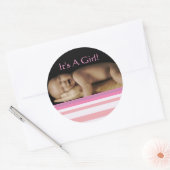 Bébé Stickers Fille avec votre photo bébé (Enveloppe)