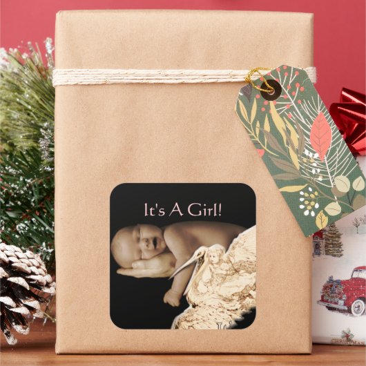 Bébé Stickers Fille avec votre photo bébé (vacances)