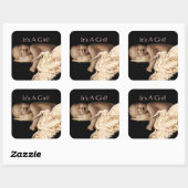 Bébé Stickers Fille avec votre photo bébé (Feuille)