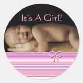 Bébé Stickers Fille avec votre photo bébé (Devant)