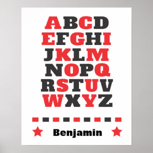 Bébé stimulation visuelle rouge blanc noir affiche