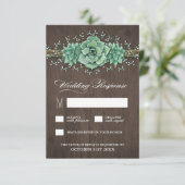 Bébé Succulent Respiration Mariage rustique Cartes (Debout devant)