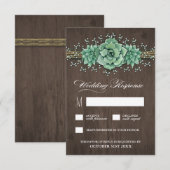 Bébé Succulent Respiration Mariage rustique Cartes (Devant / Derrière)