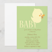 Bébé sucré aux Invitations de Baby shower vert (Devant / Derrière)