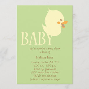 Bébé sucré aux Invitations de Baby shower vert