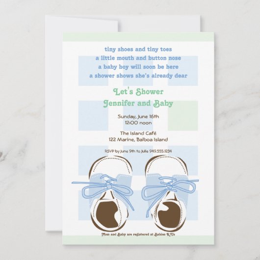 Bébé sucré Boy Saddle Shower Invitation (Devant)