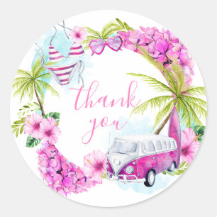 Bébé Surf Fille Favoriser Merci Sticker