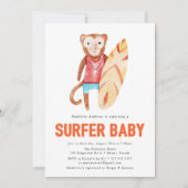 Bébé Surfeur | Invitation à une Baby Shower (Devant)