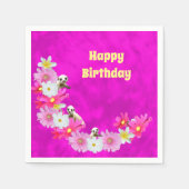 Bébé Suricate et Fleurs, Serviettes en Papier Anni (Devant)