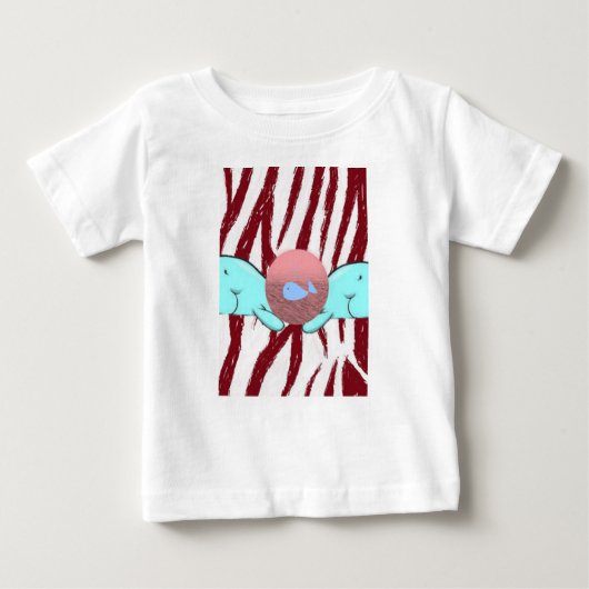 Bébé T-shirt baleine (Devant)