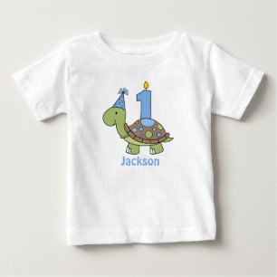 Bébé T-shirt bleu personnalisé pour le premier annivers
